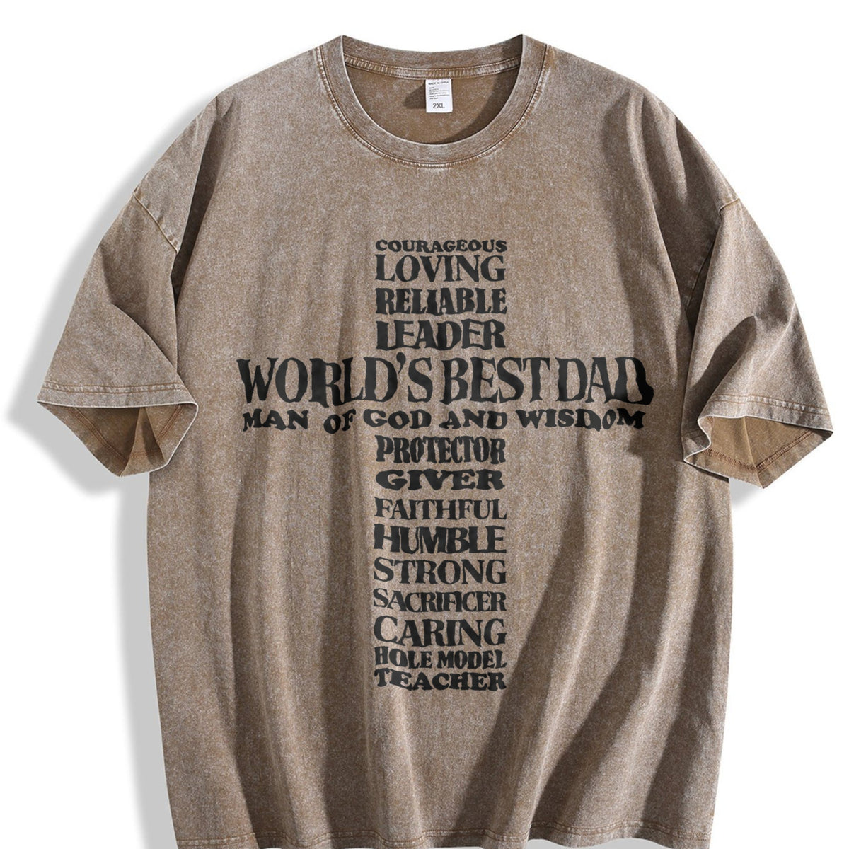 Worlds Best Christian Dad Vintage Washed T-Shirt product image 3
