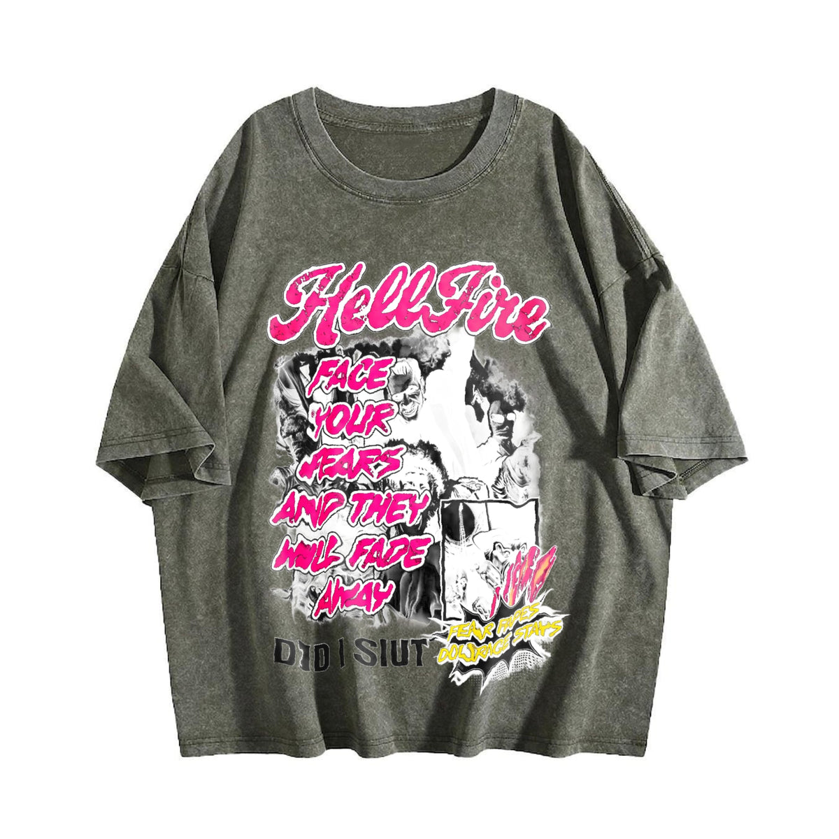 Horror Movie White Comic Vintage Washed T-Shirt product image 4