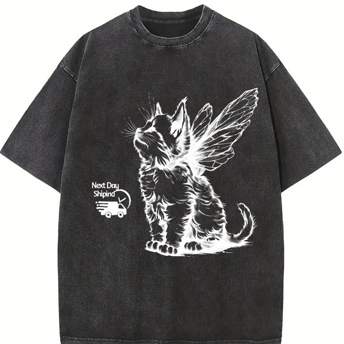 Angel Kitten Vintage Washed T-Shirt product image 2