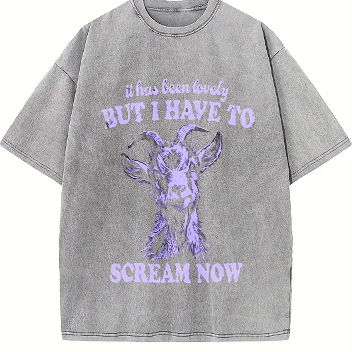 Funny Goat I Have To Scream Now 90's Vintage Washed T-Shirt product image 5