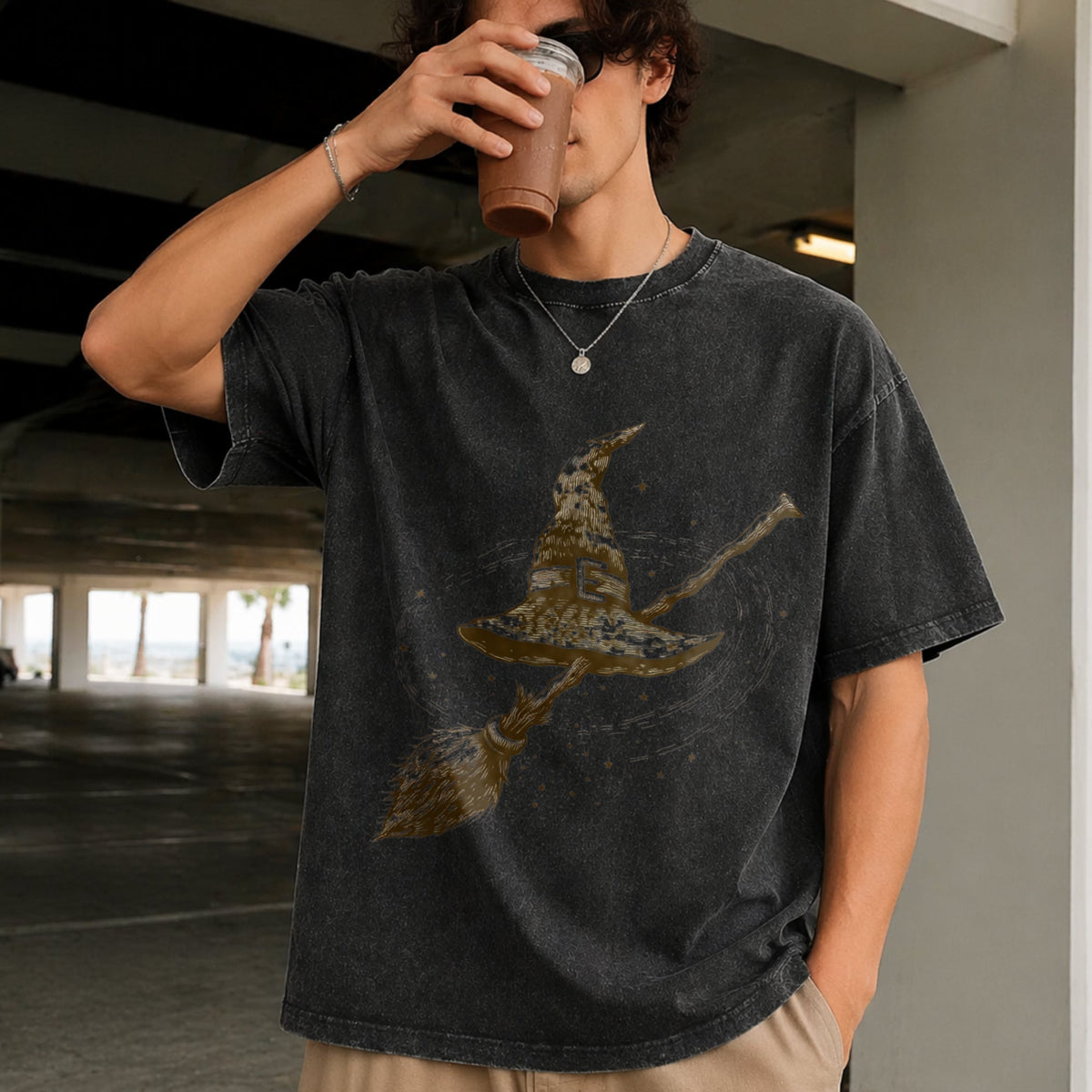 Witchy Celestial Vintage Washed T-Shirt product image 2
