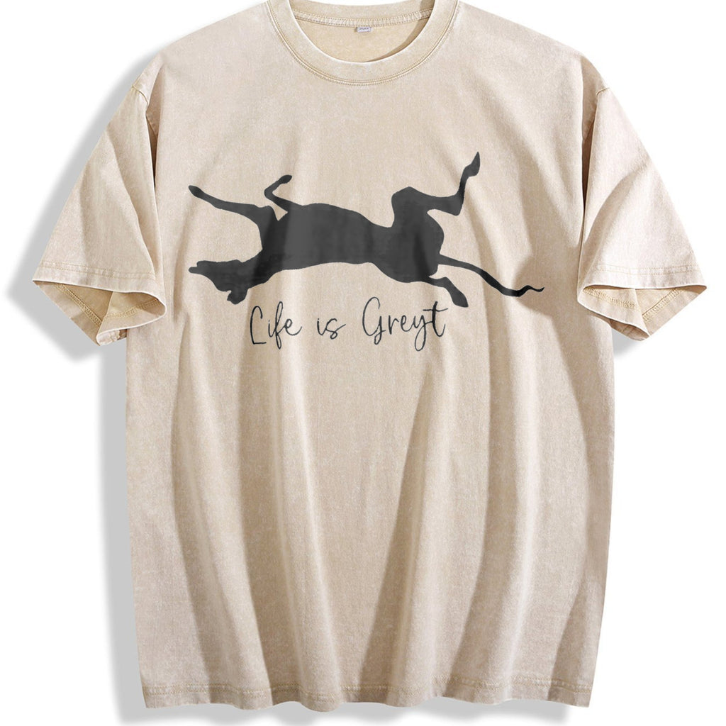 Life Is Greyt Greyhound Lover Vintage Washed T-Shirt product image 1