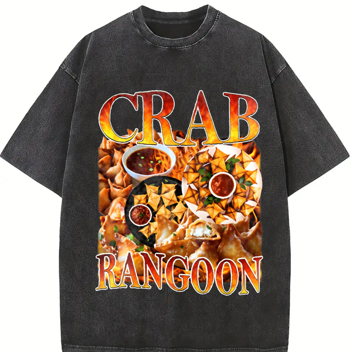 Crab Rangoon Food Vintage Washed T-Shirt product image 2