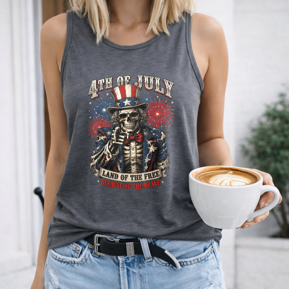 4th Of July Skeleton Women's Tank Top