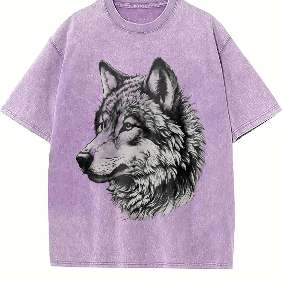 Wolf Face Hand Drawing 90s Vintage Washed T-Shirt product image 6