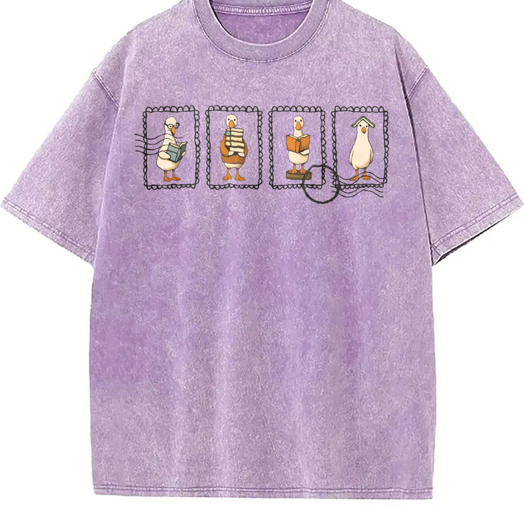 Quirky Goose Postage Stamps Vintage Washed T-Shirt product image 6