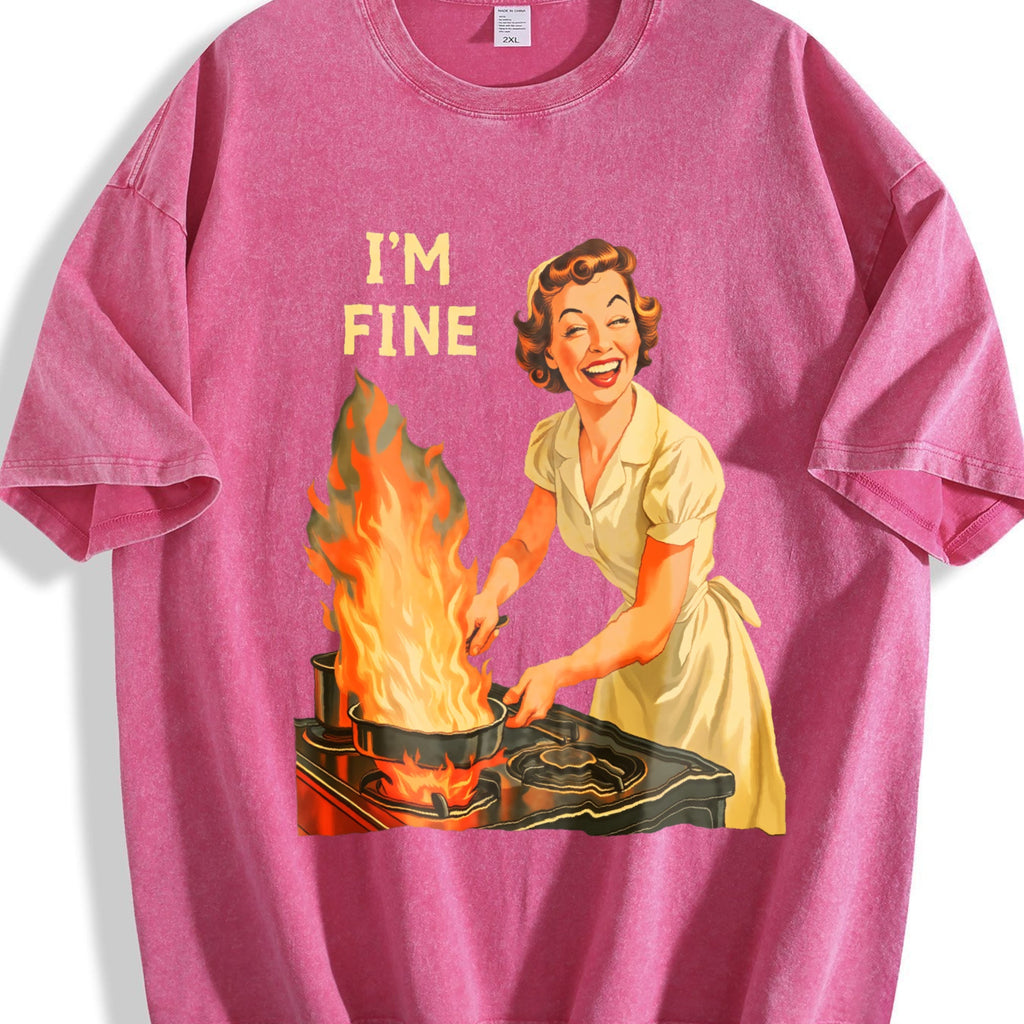 Im Fine Funny Meme Housewife Dark Humor Sarcastic Vintage product image 7
