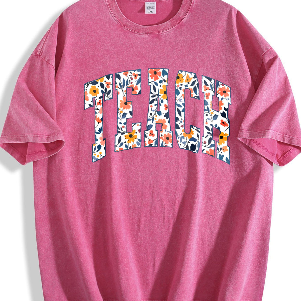 Peace Floral Collegiate Letters Vintage Washed T-Shirt product image 7