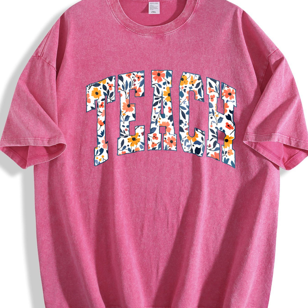 Peace Floral Collegiate Letters Vintage Washed T-Shirt product image 7