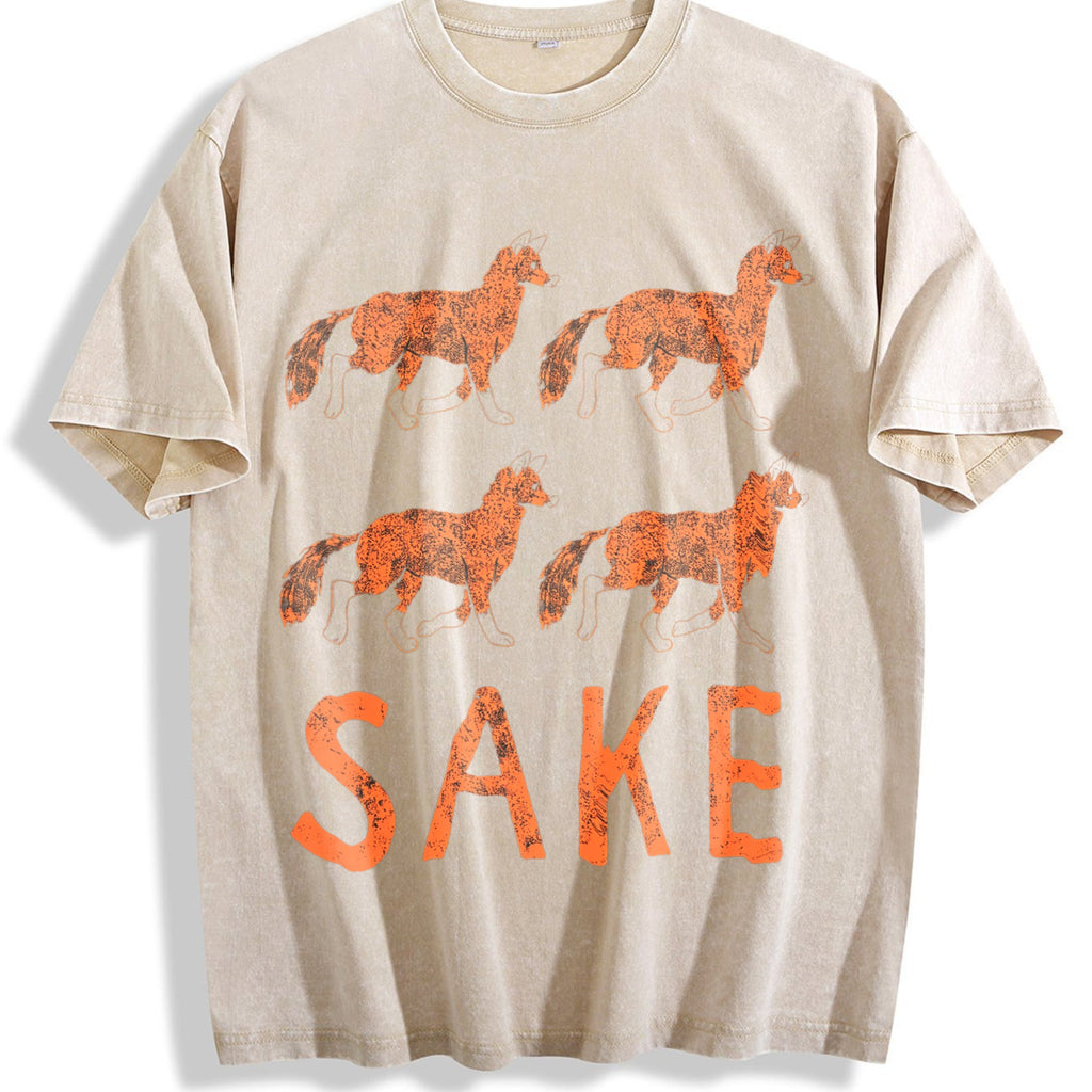Four Fox Sake Funny Sarcastic Play On Words Text Vintage product image 1