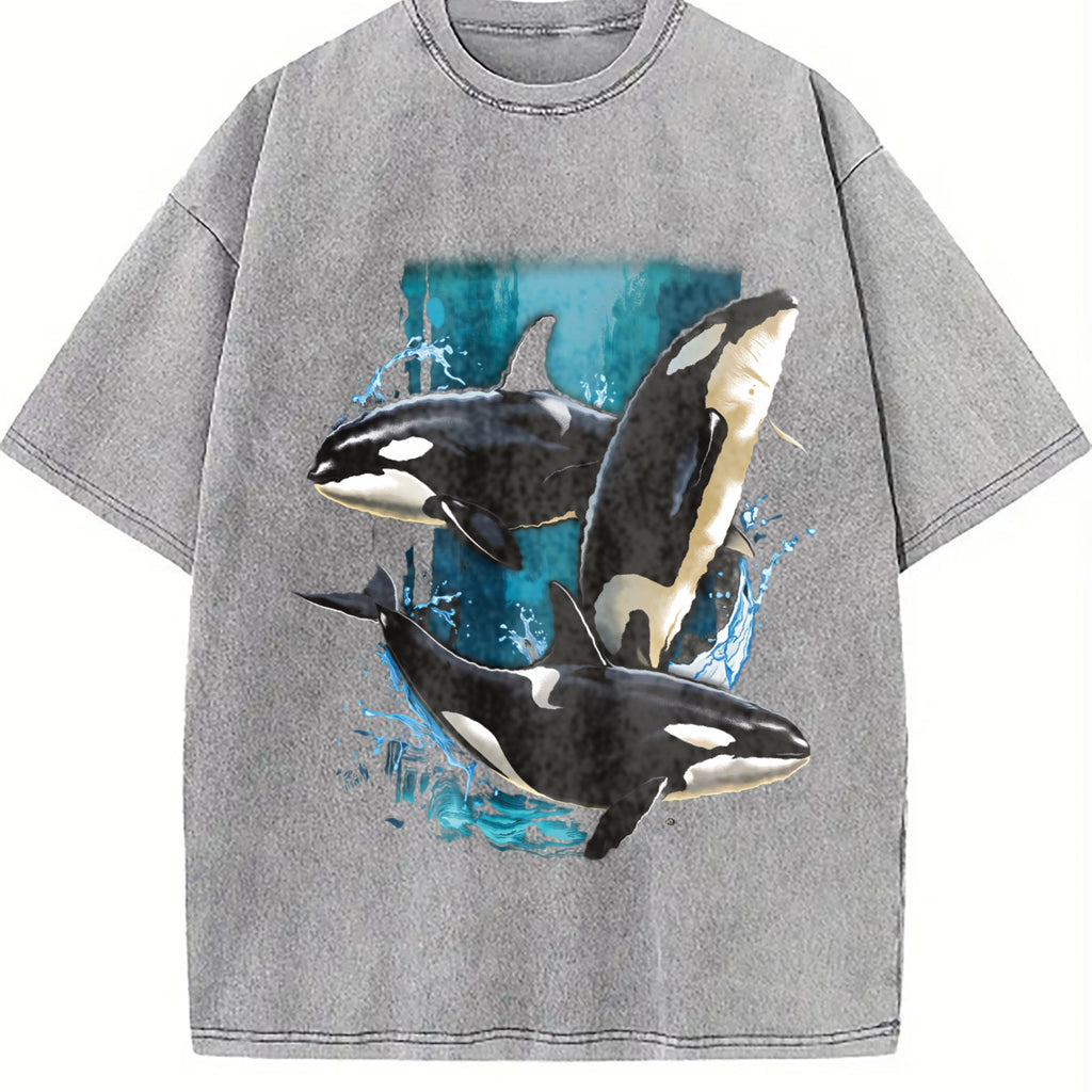 Orca Whale Vintage Washed T-Shirt product image 5