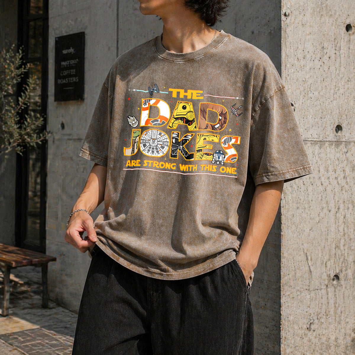 Dad Jokes Are Strong With This One Vintage Washed T-Shirt product image 3