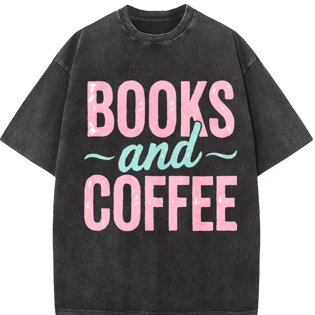 Book & Coffee Vintage Washed T-Shirt product image 2