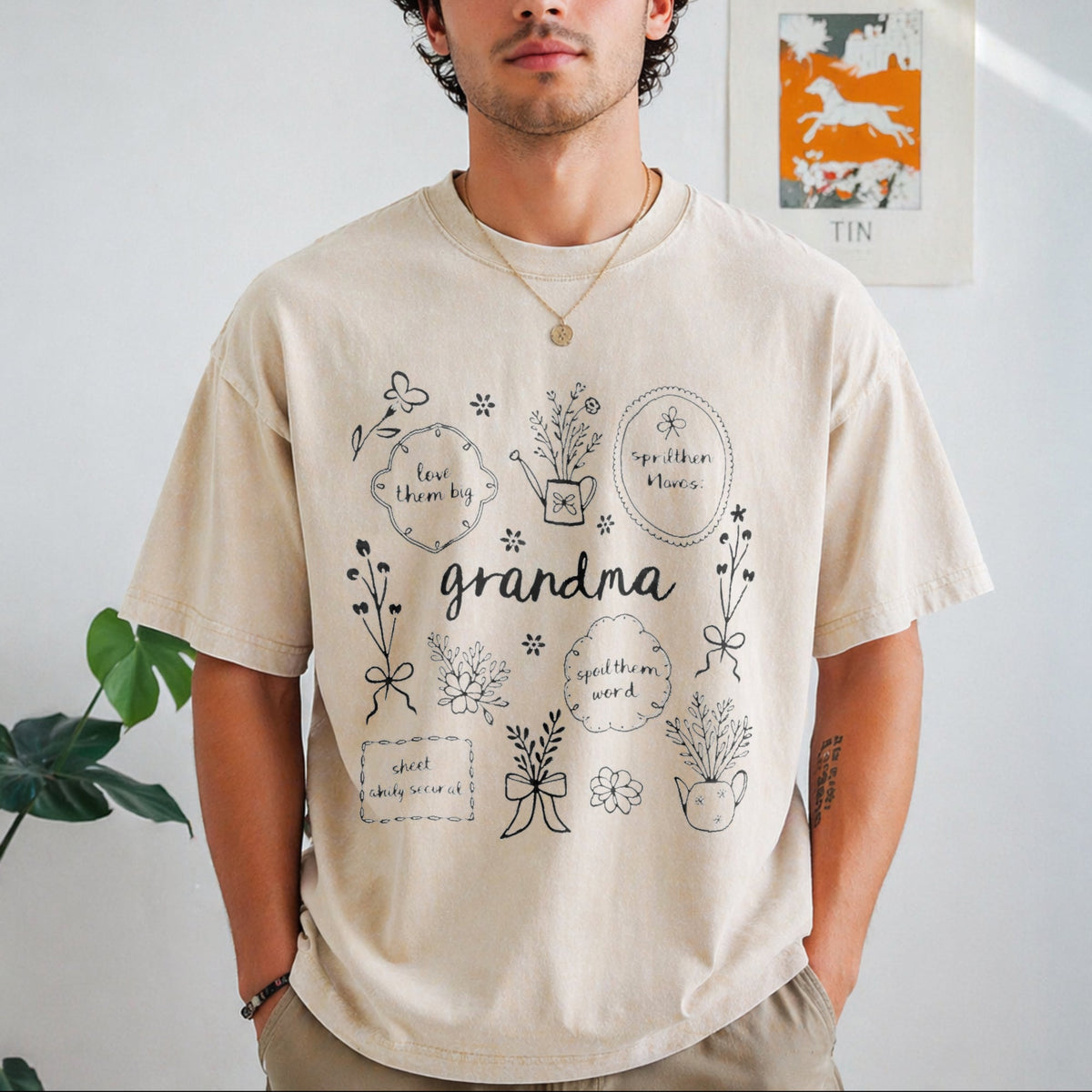 Floral Grandma Vintage Washed T-Shirt product image 1