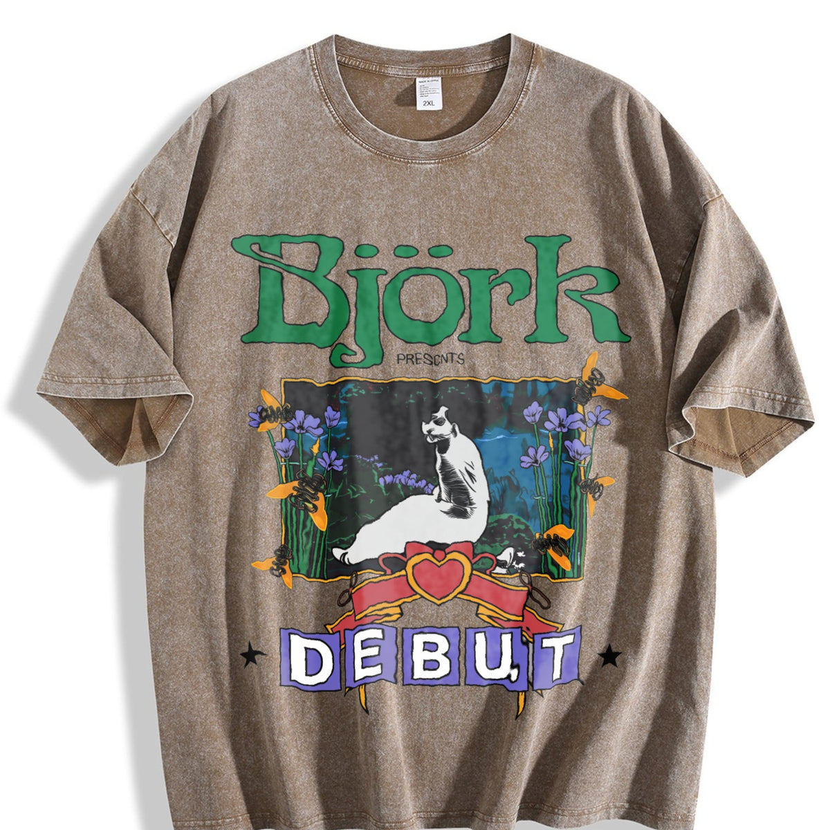 Y2K Bjork Debut Vintage Washed T-Shirt product image 3
