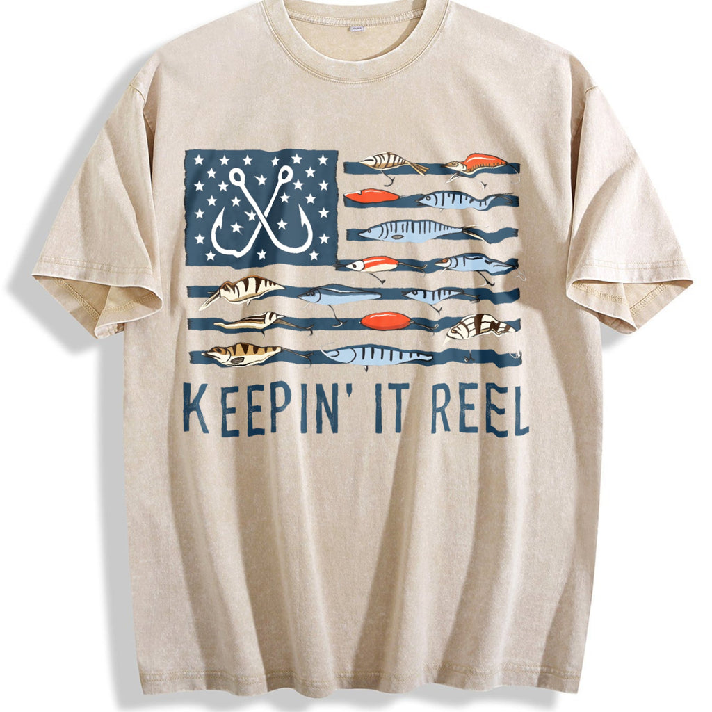 Fishing Enthusiast With Ink Nautical Flag Vintage Washed product image 1