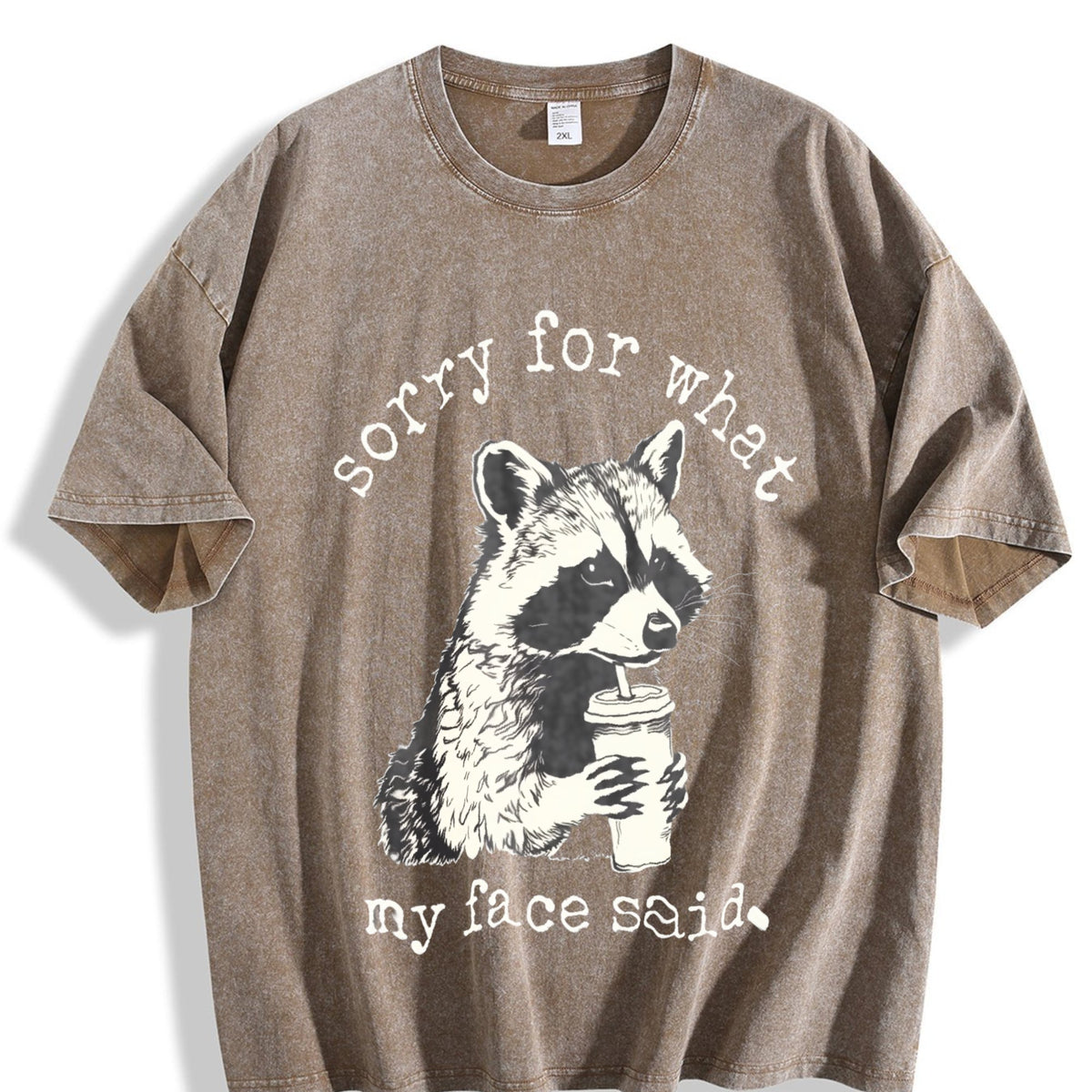 Sorry For What My Face Said Vintage Washed T-Shirt product image 3