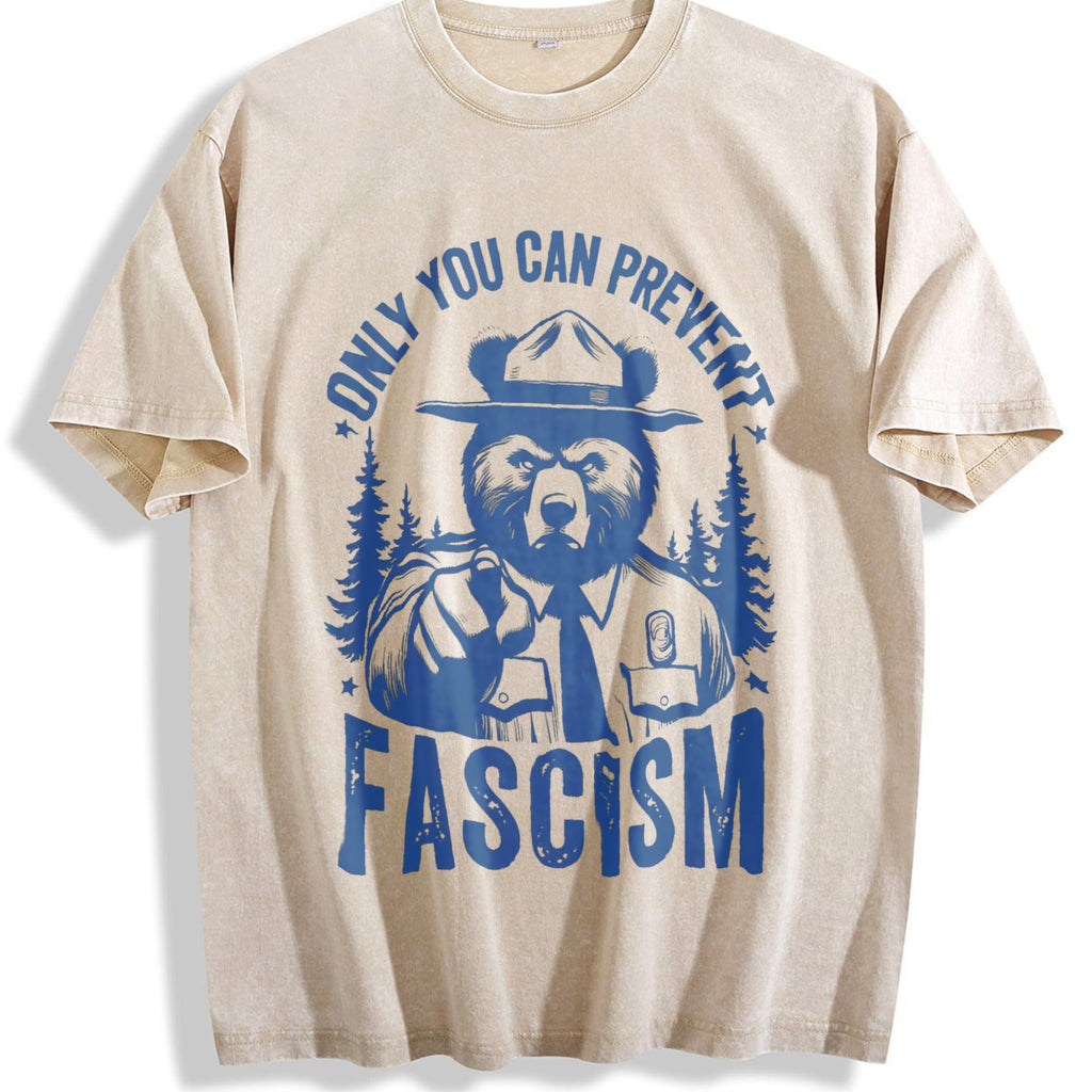 Only You Can Prevent Fascism Raccoon Vintage Washed T-Shirt product image 1