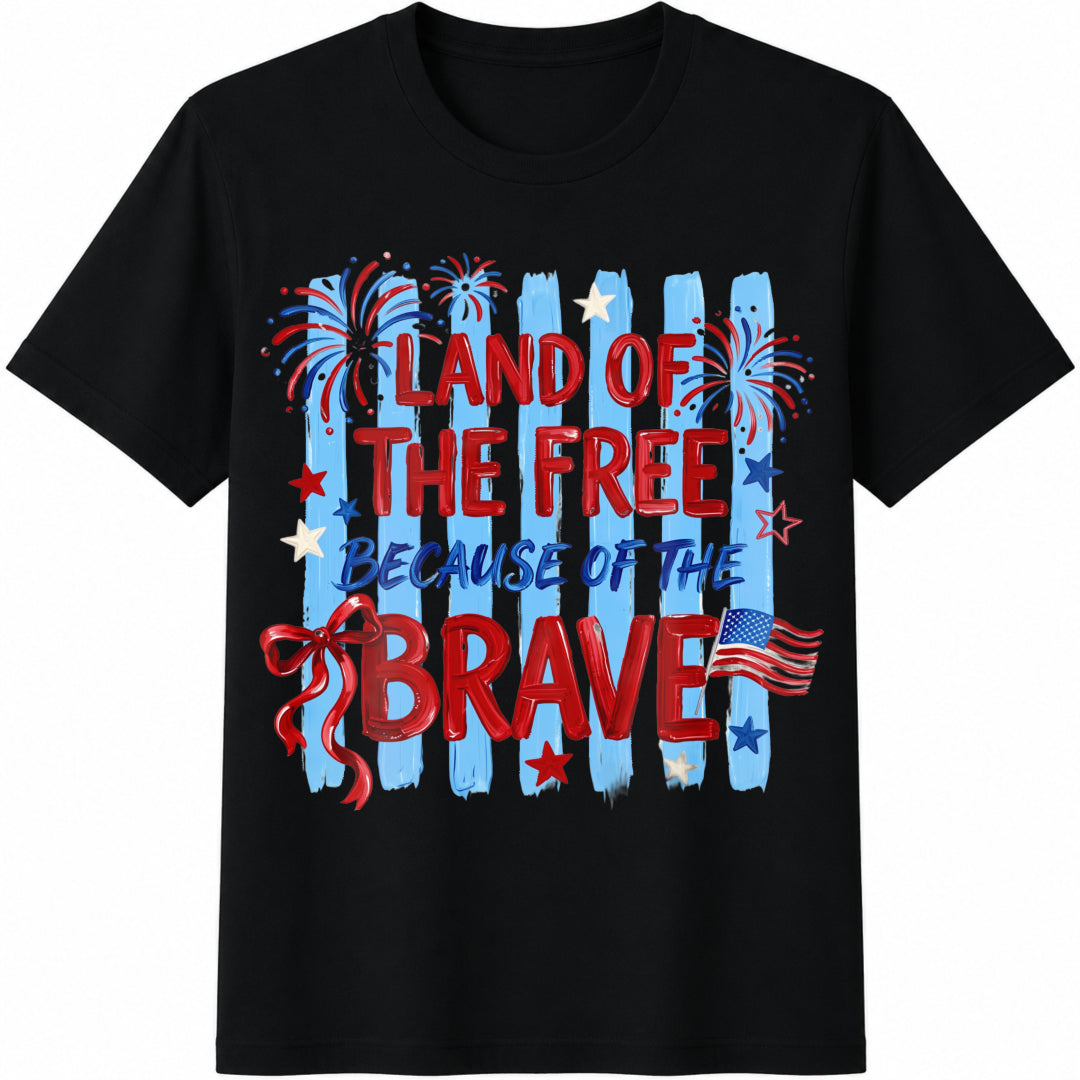Land Of The Free Because Of Brave - Patriotic USA Cotton product image 1