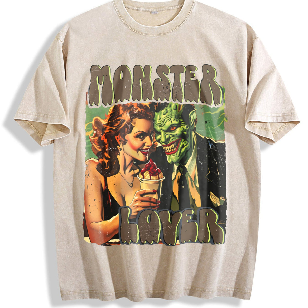 Funny Monster Lover 90s Vintage Washed T-Shirt product image 1