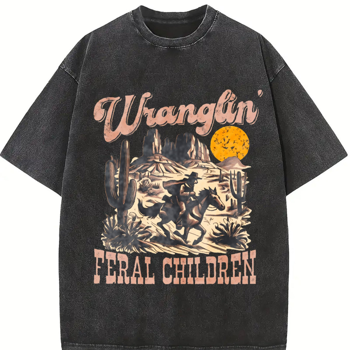 Wranglin' Feral Children Raccoon 90s Western Vintage Washed product image 2