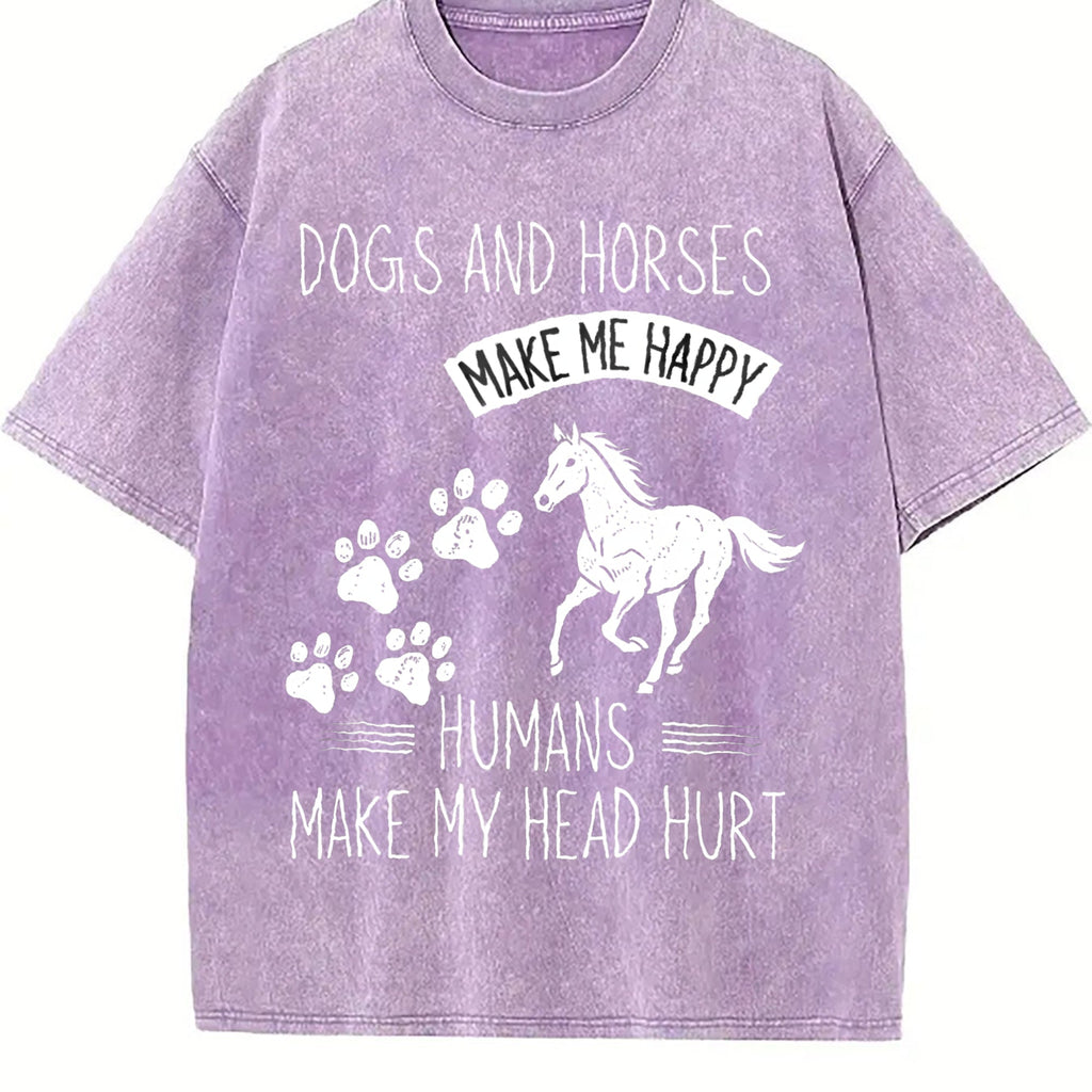 Dogs And Horses Vintage Washed T-Shirt product image 6
