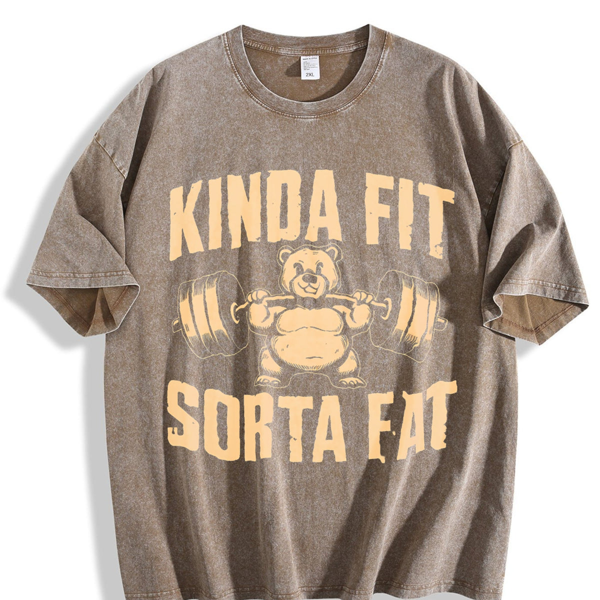 Funny Weightlifting Bear - Gym Vintage Washed T-Shirt product image 3