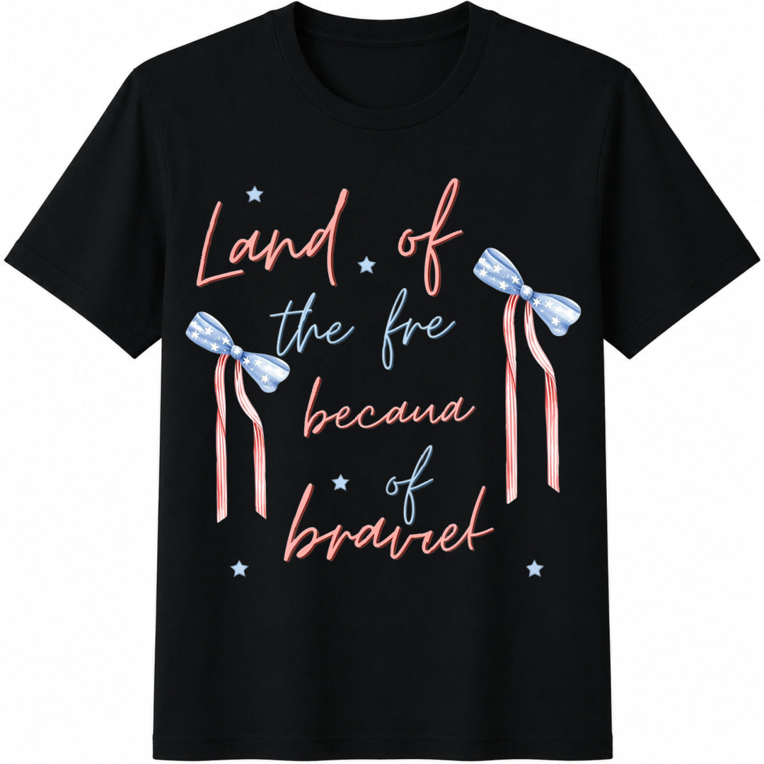 Land Of The Free Because Of Brave Cotton T-Shirt product image 1