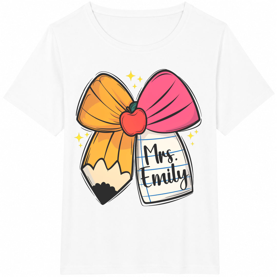 Teacher Coquette Bow Cotton T-Shirt product image 2