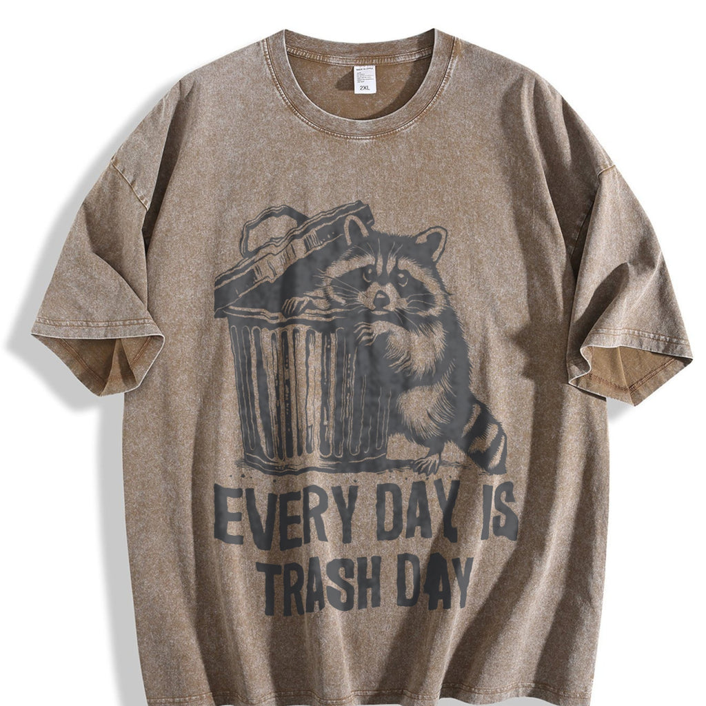 Funny Raccoon Every Day Is Trash 90's Vintage Washed T-Shirt product image 3
