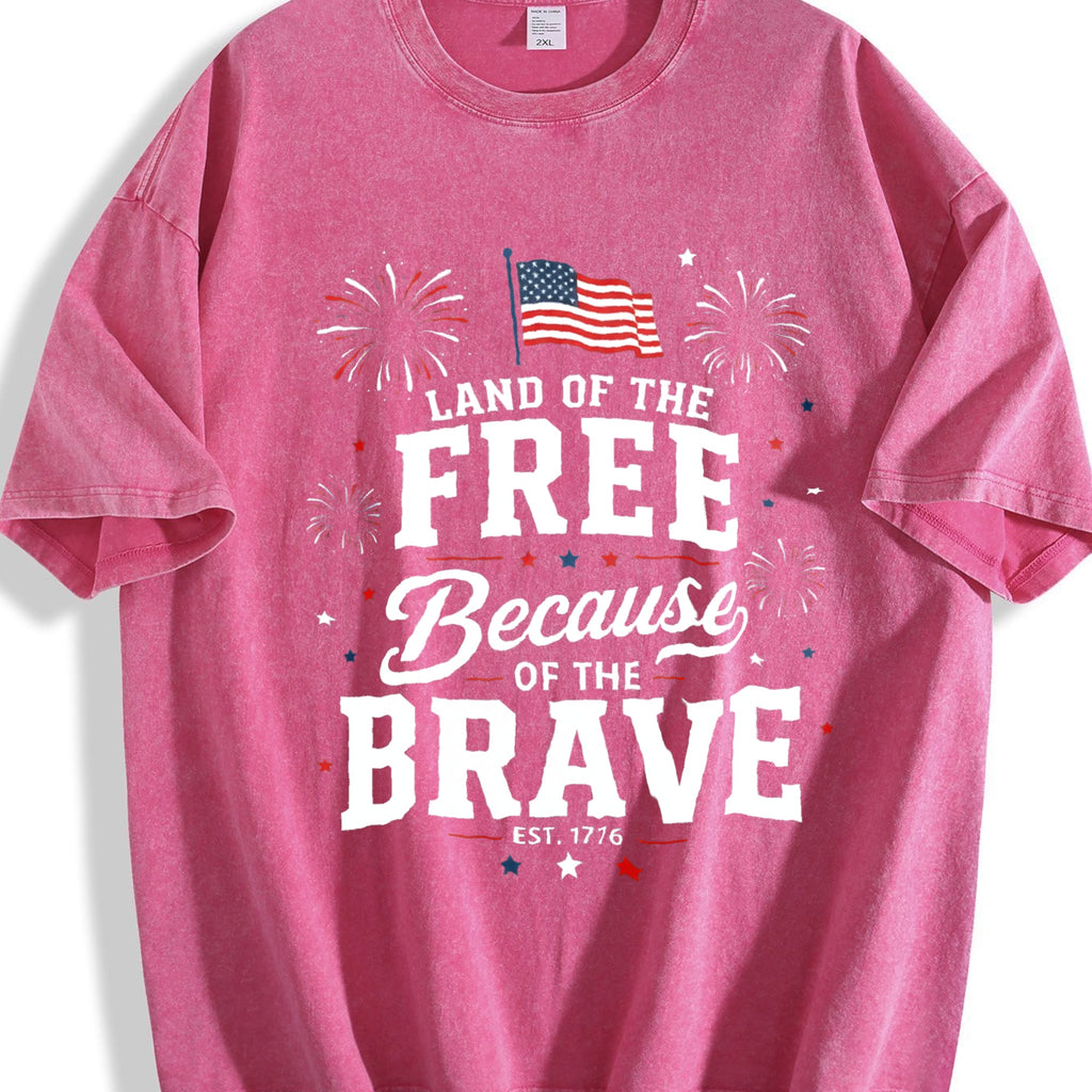 4th Of July - Land Free Because Brave Patriotic Red Vintage product image 7
