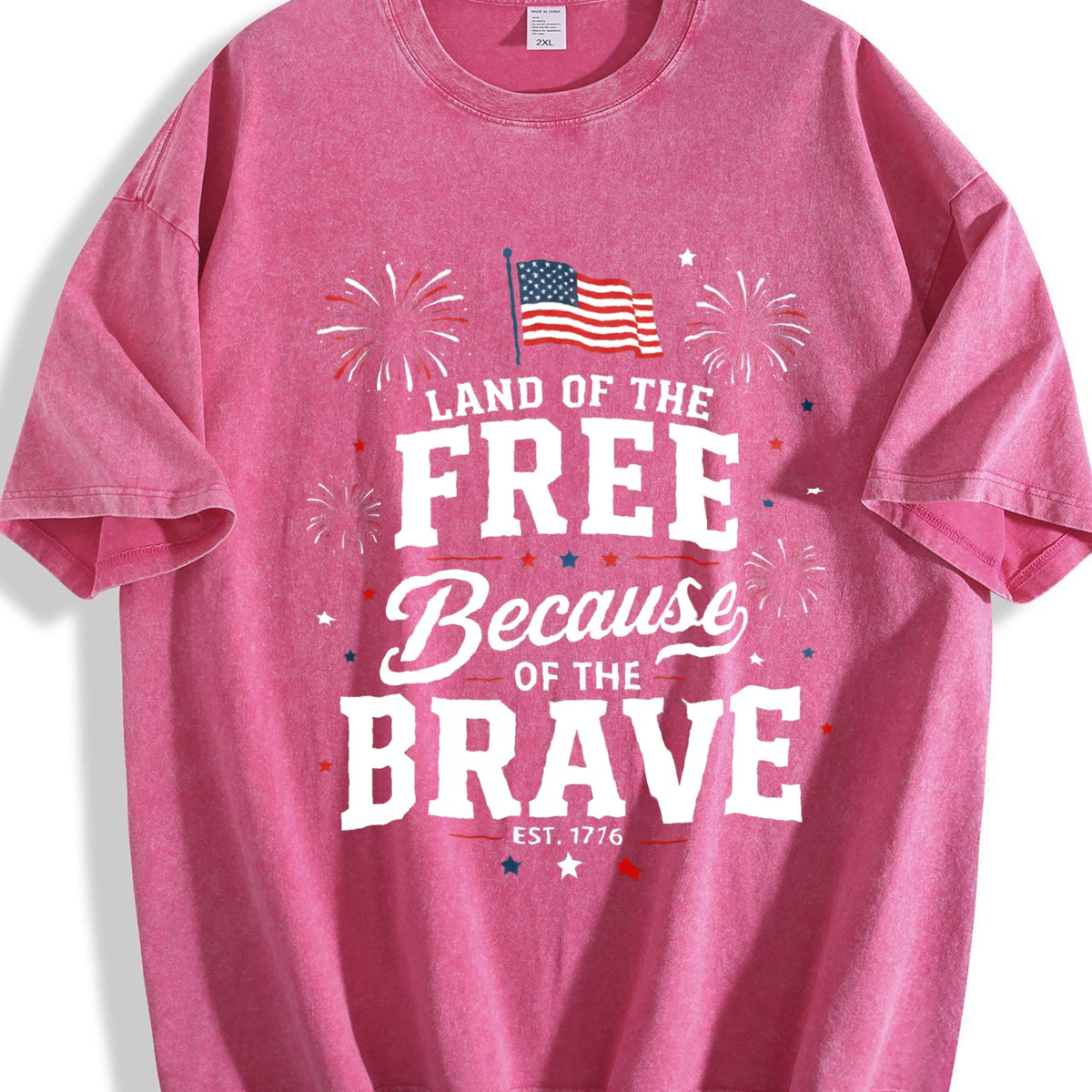 4th Of July - Land Free Because Brave Patriotic Red Vintage product image 7