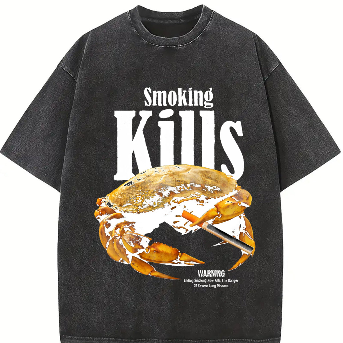 Smoking Kills Crab Vintage Washed T-Shirt product image 2