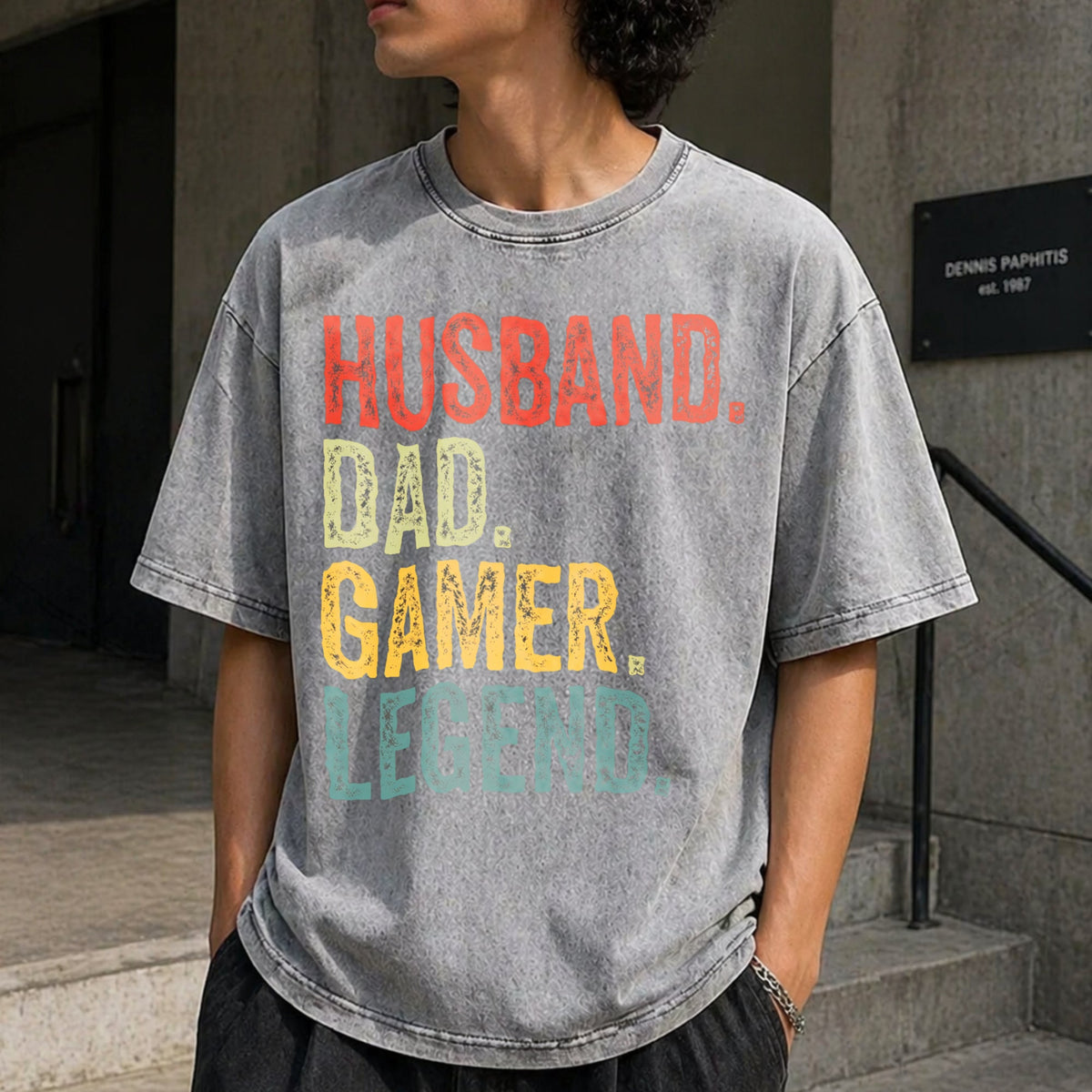 Gamer Dad Legend Vintage Washed T-Shirt product image 5