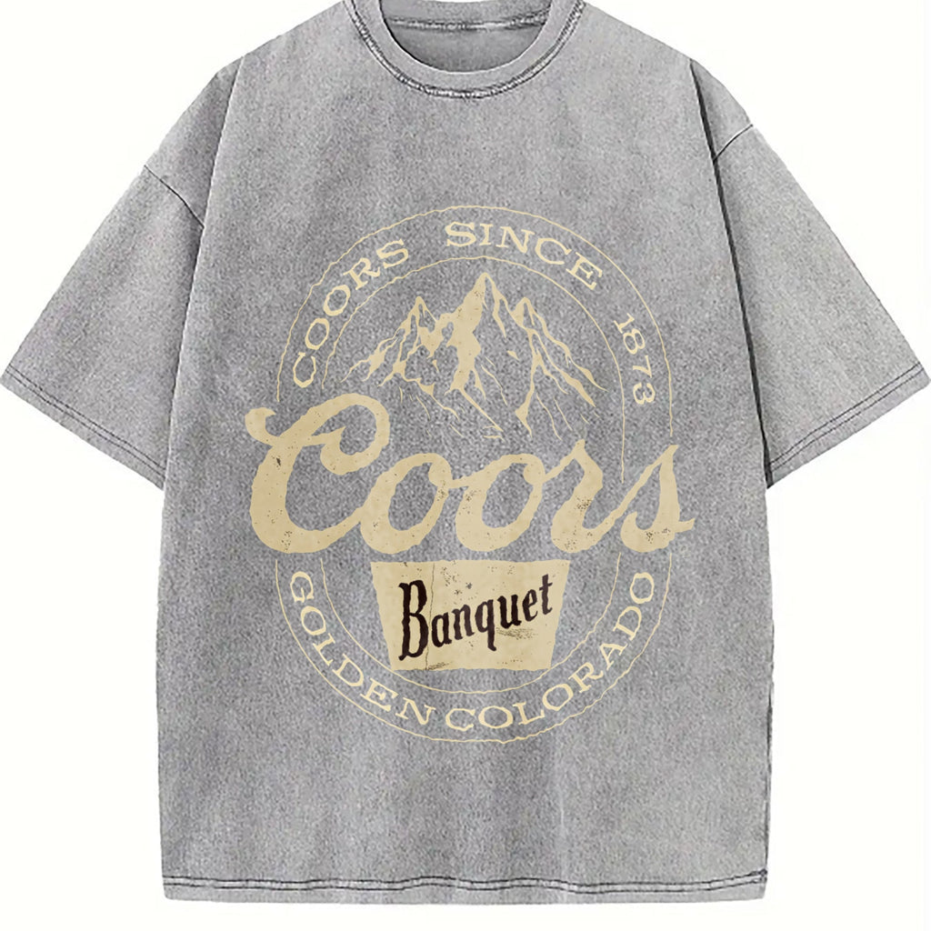 Wash Old Summer Down Shoulder Sleeves Vintage Washed T-Shirt product image 5