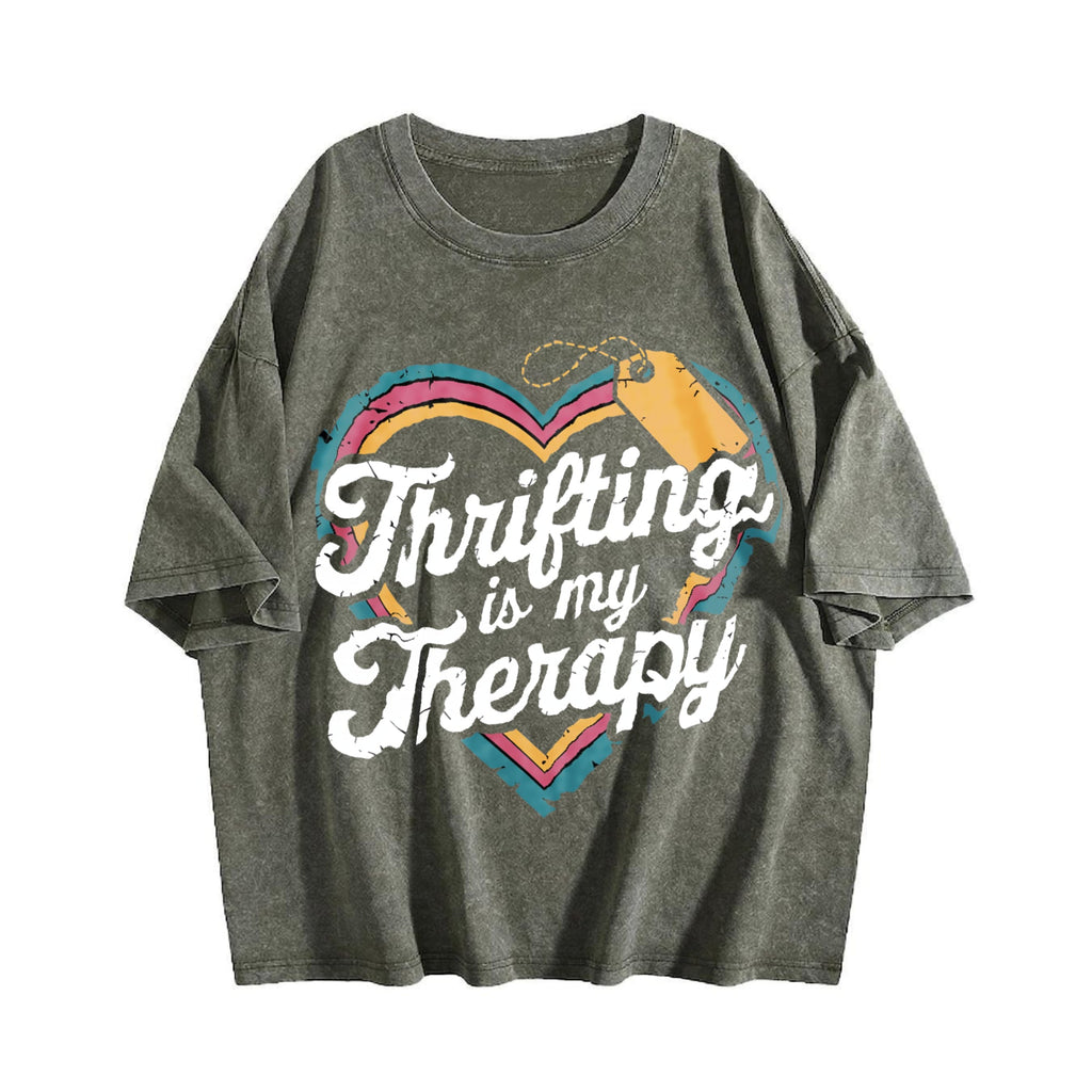 Thrifting Is My Therapy Vintage Washed T-Shirt product image 4