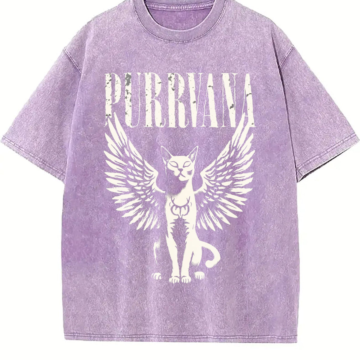 Purrvana Cat With Wings Vintage Washed T-Shirt product image 6