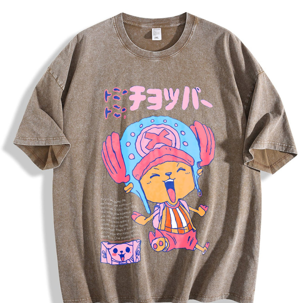 Black One Piece Tony Chopper Vintage Washed T-Shirt product image 3