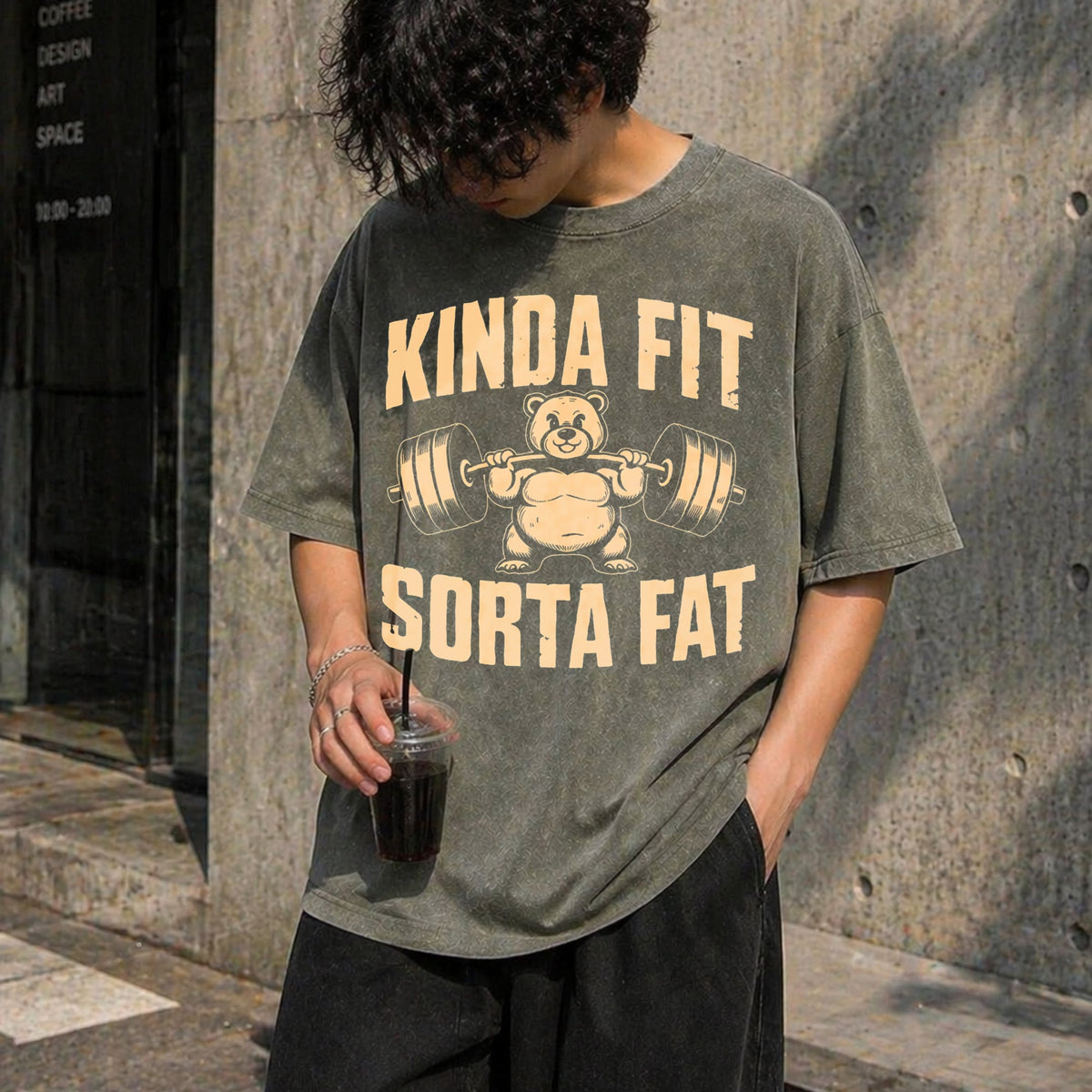 Funny Weightlifting Bear - Gym Vintage Washed T-Shirt product image 11