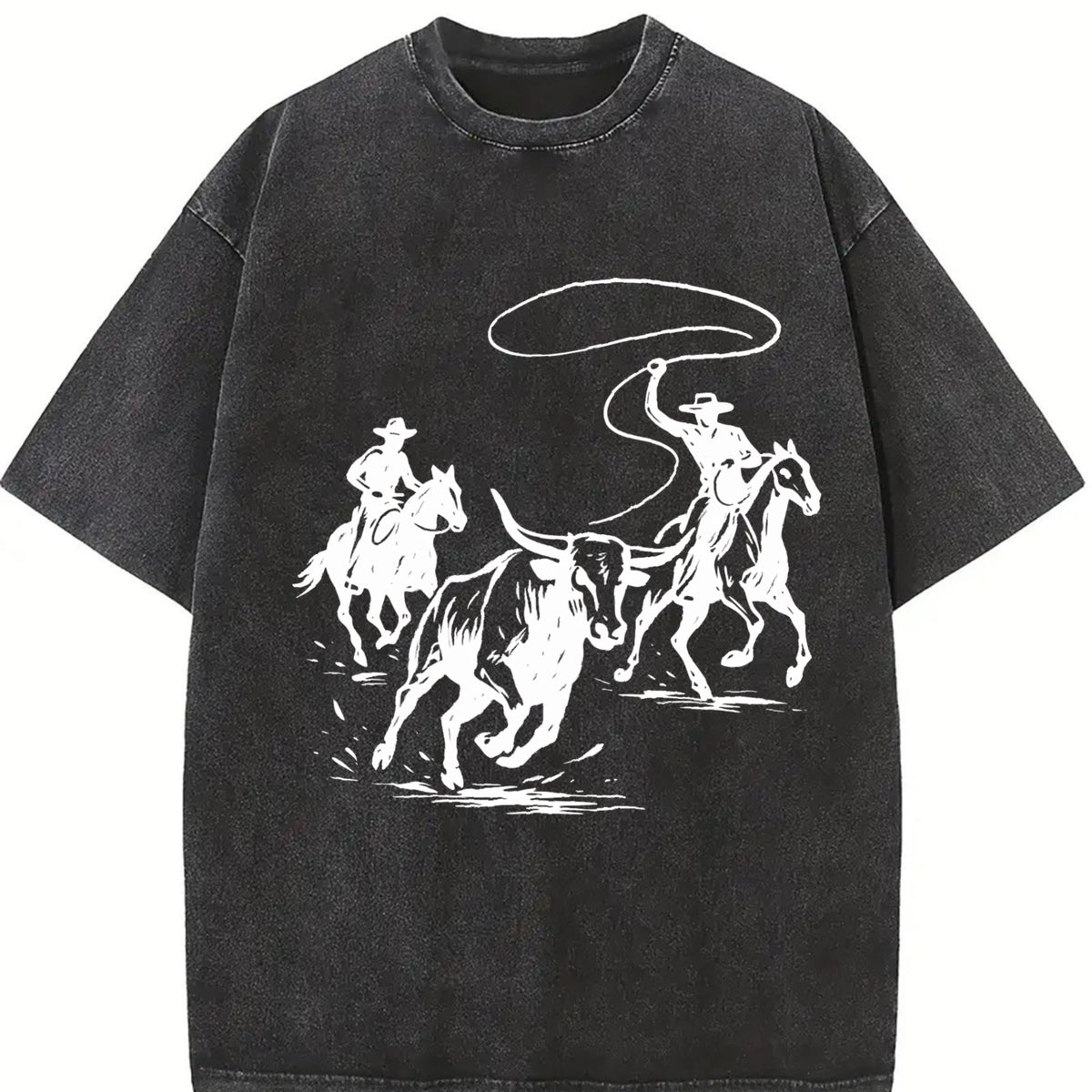 Cowboys Roping Bull Vintage Washed T-Shirt product image 2