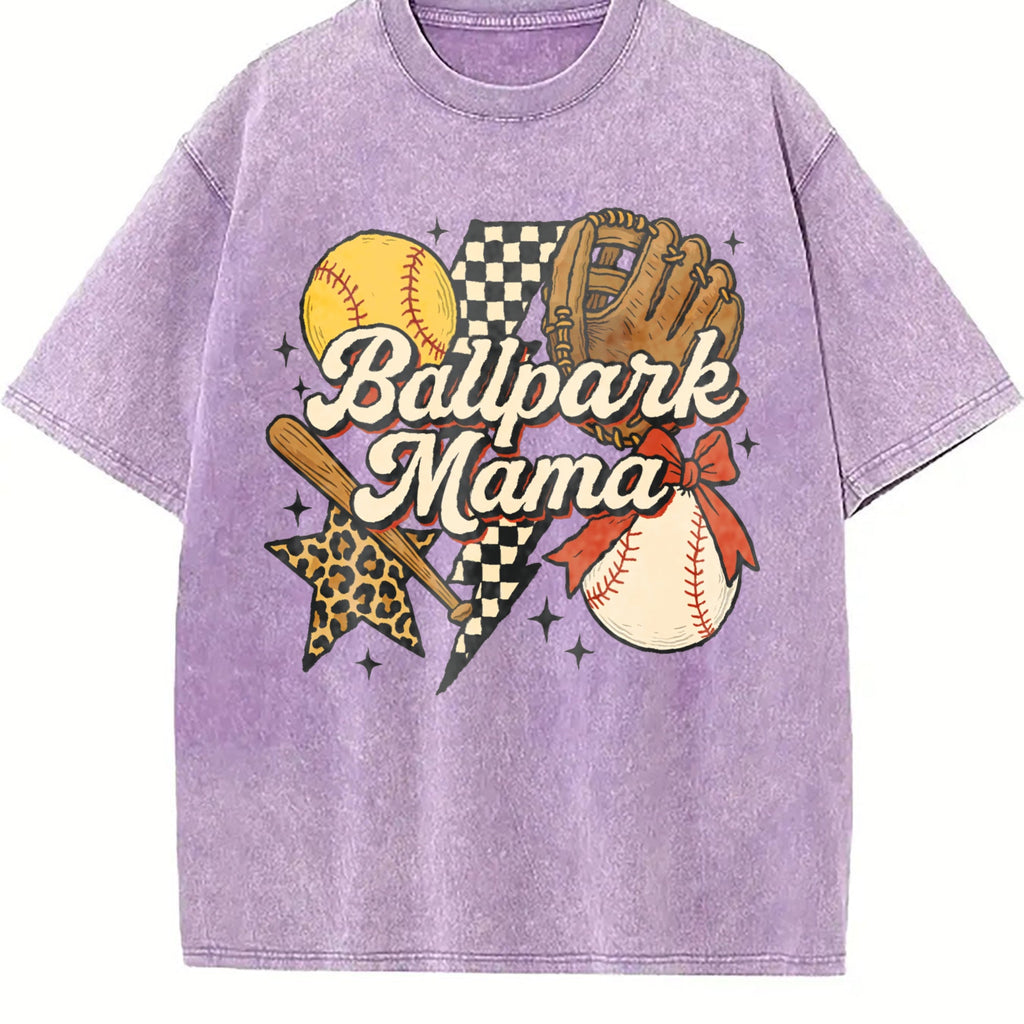 Ballpark Mama Baseball and Softball Vintage Washed T-Shirt product image 6