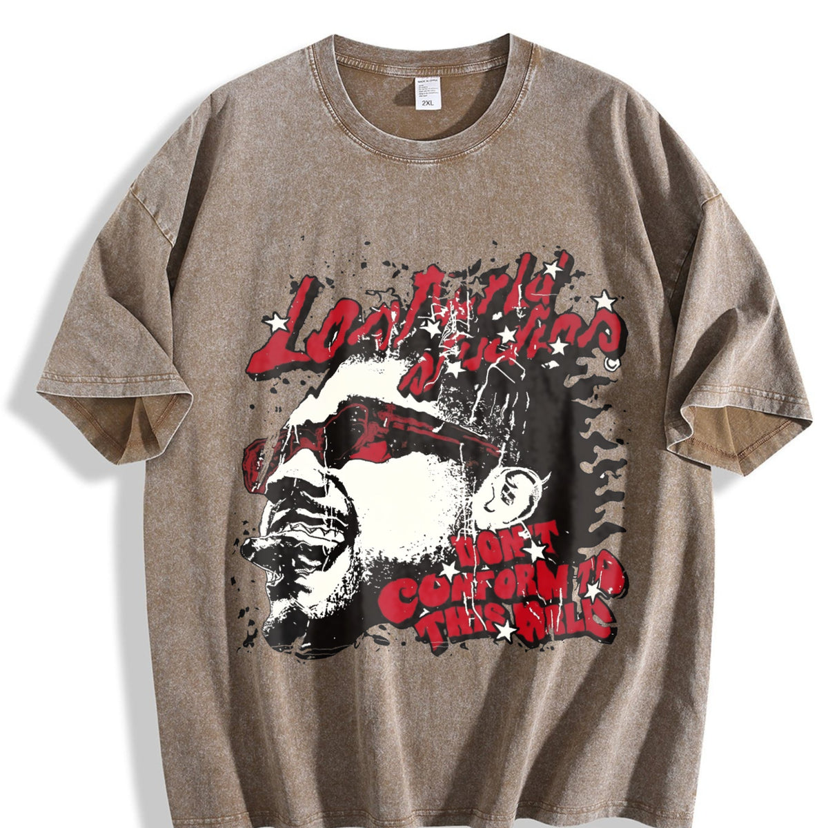 Grunge Hip Hop Man Portrait Muscle Vintage Washed T-Shirt product image 3