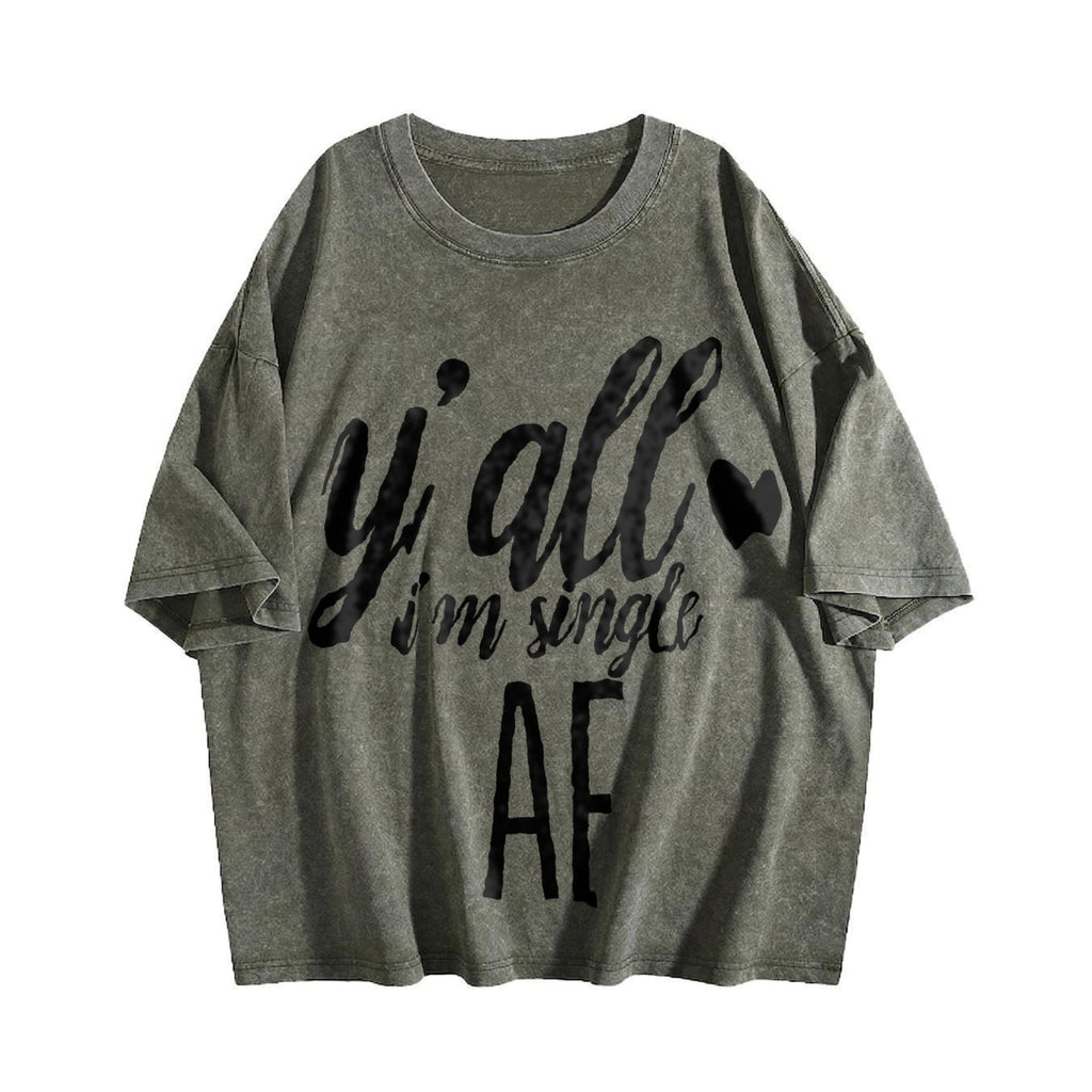 I'm Single Funny Y'all I'm Af I'm Af Vintage Washed T-Shirt product image 4