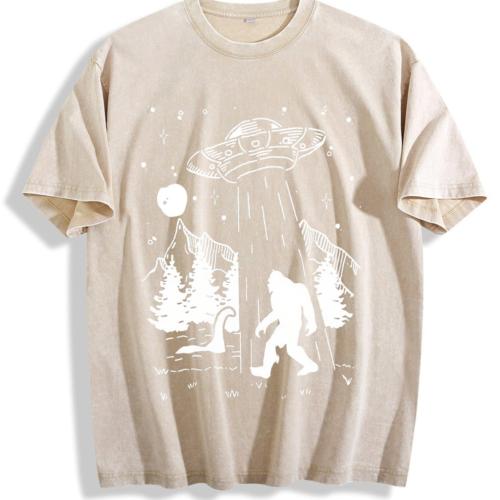 Bigfoot Alien Loch Ness Vintage Washed T-Shirt product image 1