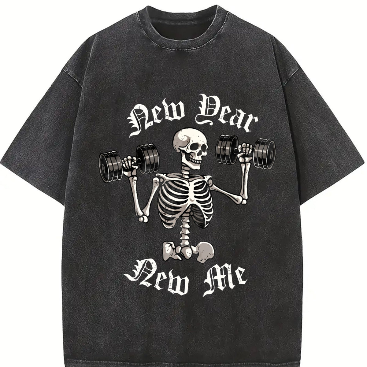 Skull Dumbbell Vintage Washed T-Shirt product image 2