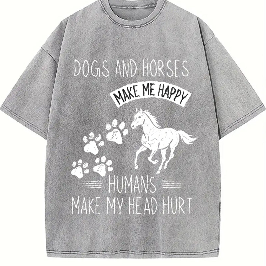 Dogs And Horses Vintage Washed T-Shirt product image 5