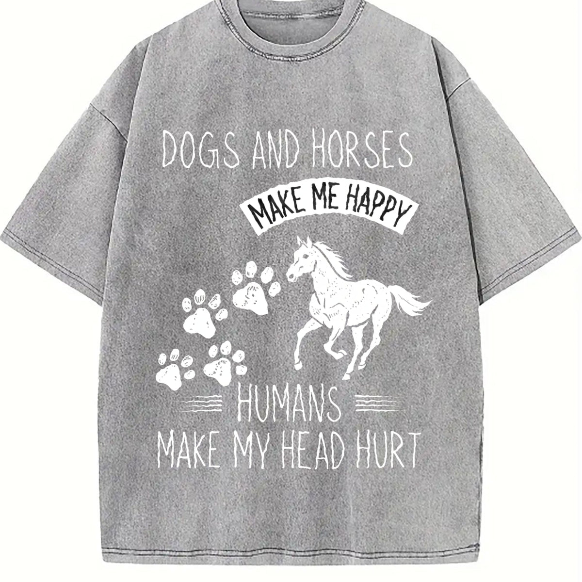 Dogs And Horses Vintage Washed T-Shirt product image 5