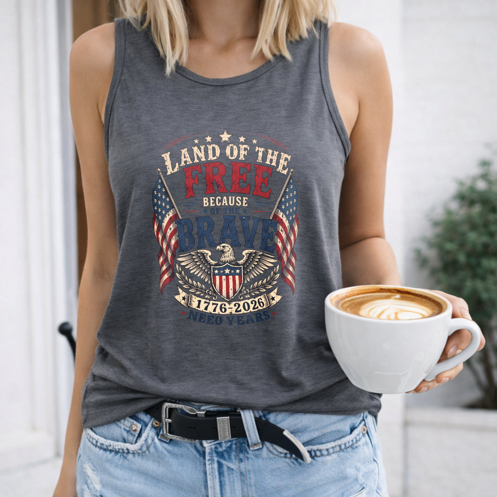 Land Of The Free Because Of The Brave 1776-2026 Women's Tank Top