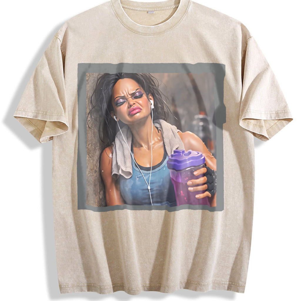 Grumpy Doll with a Gym Shaker Vintage Washed T-Shirt product image 1
