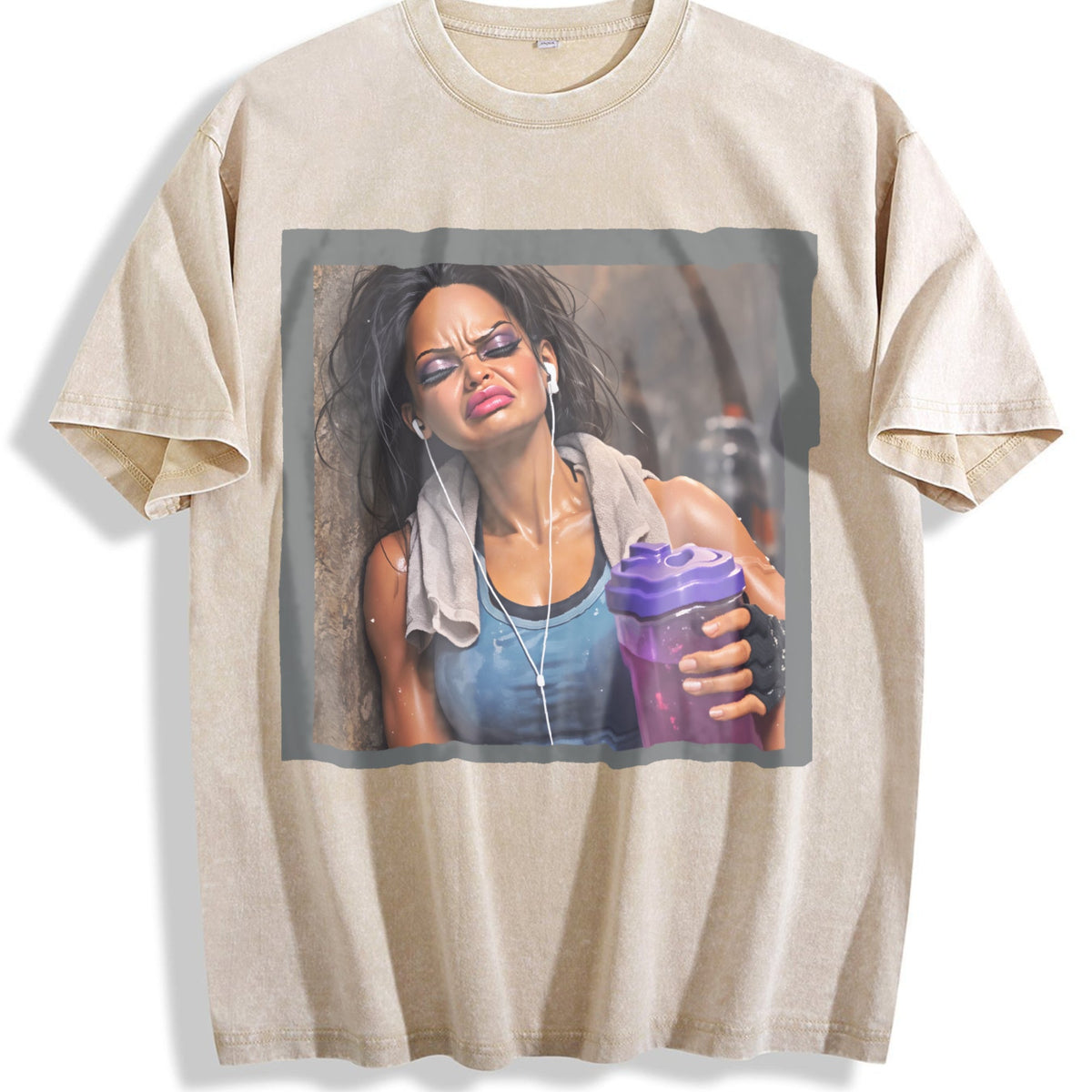 Grumpy Doll with a Gym Shaker Vintage Washed T-Shirt product image 1